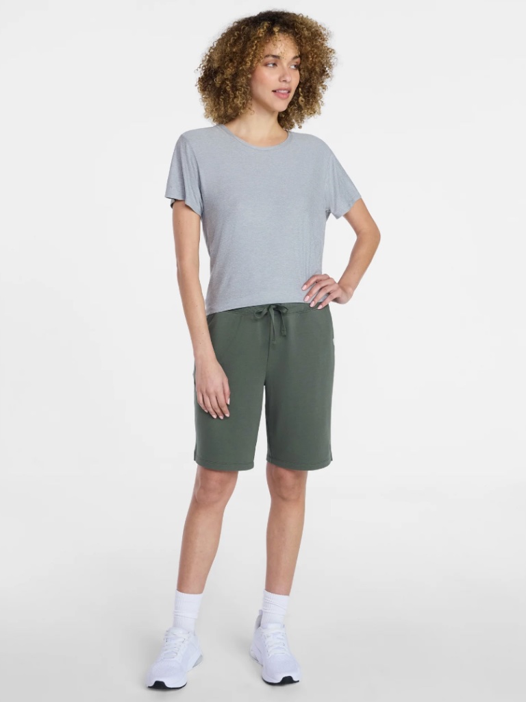 Athletic Works Women’s Green Midnight French Terry Cloth Bermuda Shorts Small — image 3 of 6